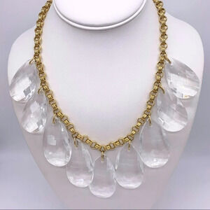 Kate Spade Cascade Clear Faceted Teardrop Necklace